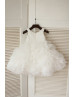 Ivory Organza Ruffled Flower Girl Dress Kid Tutu Dress